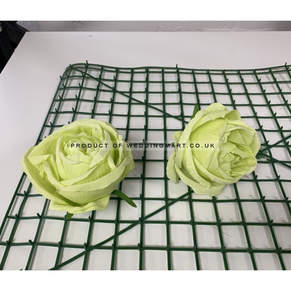Artificial Closed Rose Heads - Green - Pack of 10