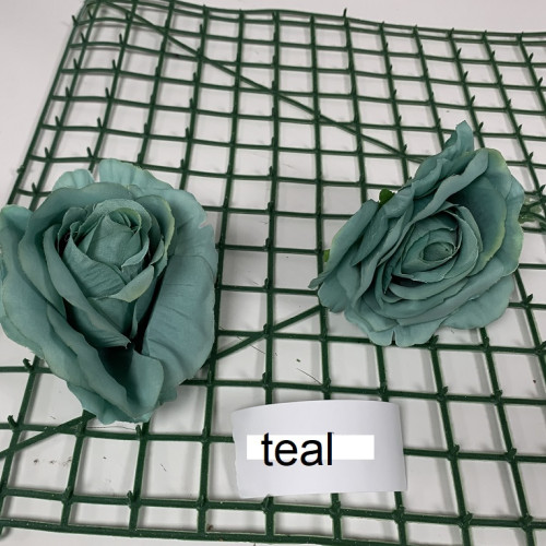 Teal Rose Heads - Pack of 10