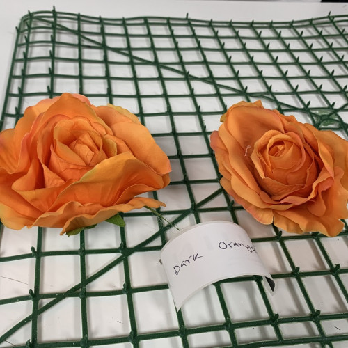 Dark Orange Rose Heads - Pack of 10