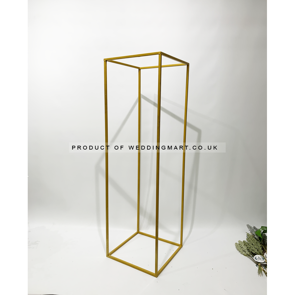 100cm Budget Rectangular Metal Centrepiece Stands - GOLD