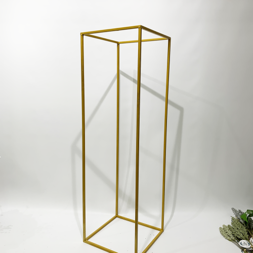 100cm Budget Rectangular Metal Centrepiece Stands - GOLD