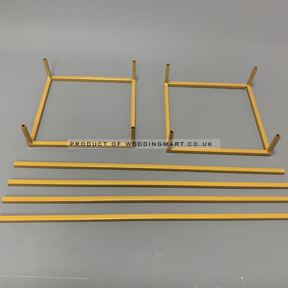 80cm Budget Rectangular Metal Centrepiece Stands - Gold – Wholesale Budget Centerpiece Stands for Wedding Decorators | WeddingMart