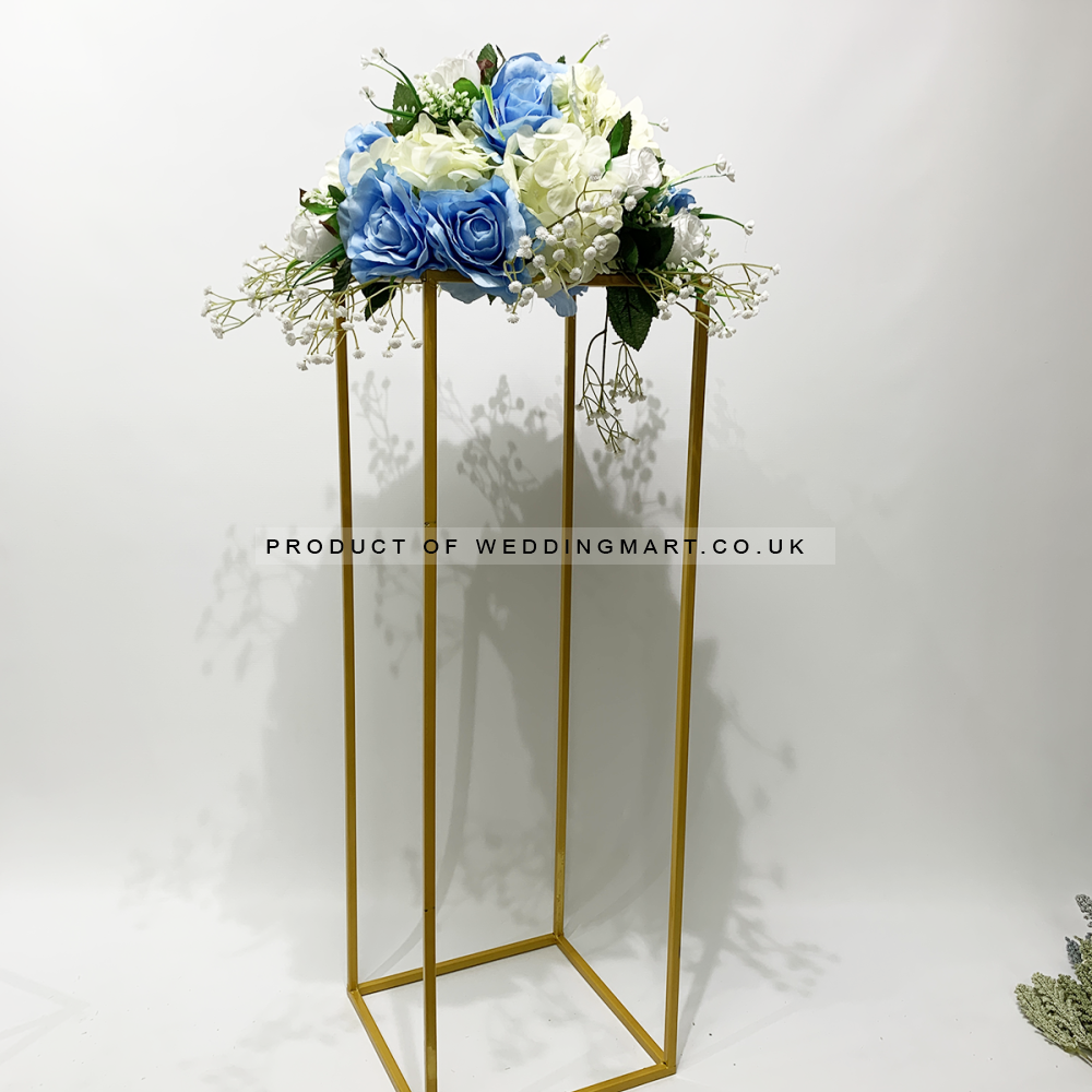 80cm Budget Rectangular Metal Centrepiece Stands - Gold – Wholesale Budget Centerpiece Stands for Wedding Decorators | WeddingMart