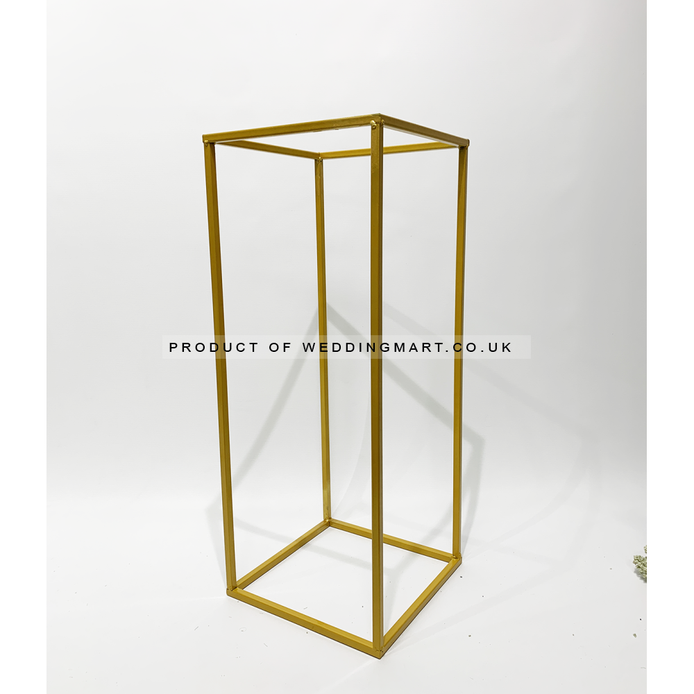 40cm Budget Rectangular Metal Centrepiece Stands - GOLD