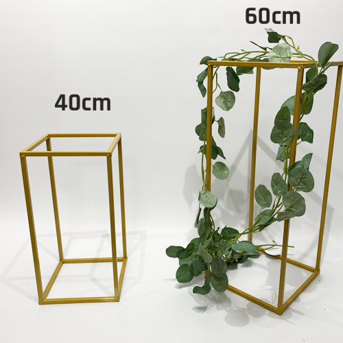 40cm Budget Rectangular Metal Centrepiece Stands - GOLD – Wholesale Centrepiece Stands for Wedding Decorators | WeddingMart