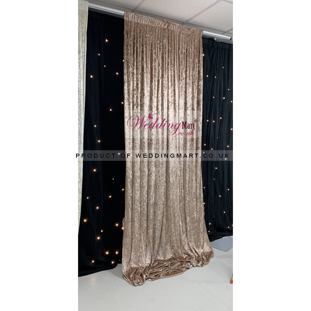 4m Velvet Grecian Wedding Backdrop Stage Panels - Brown