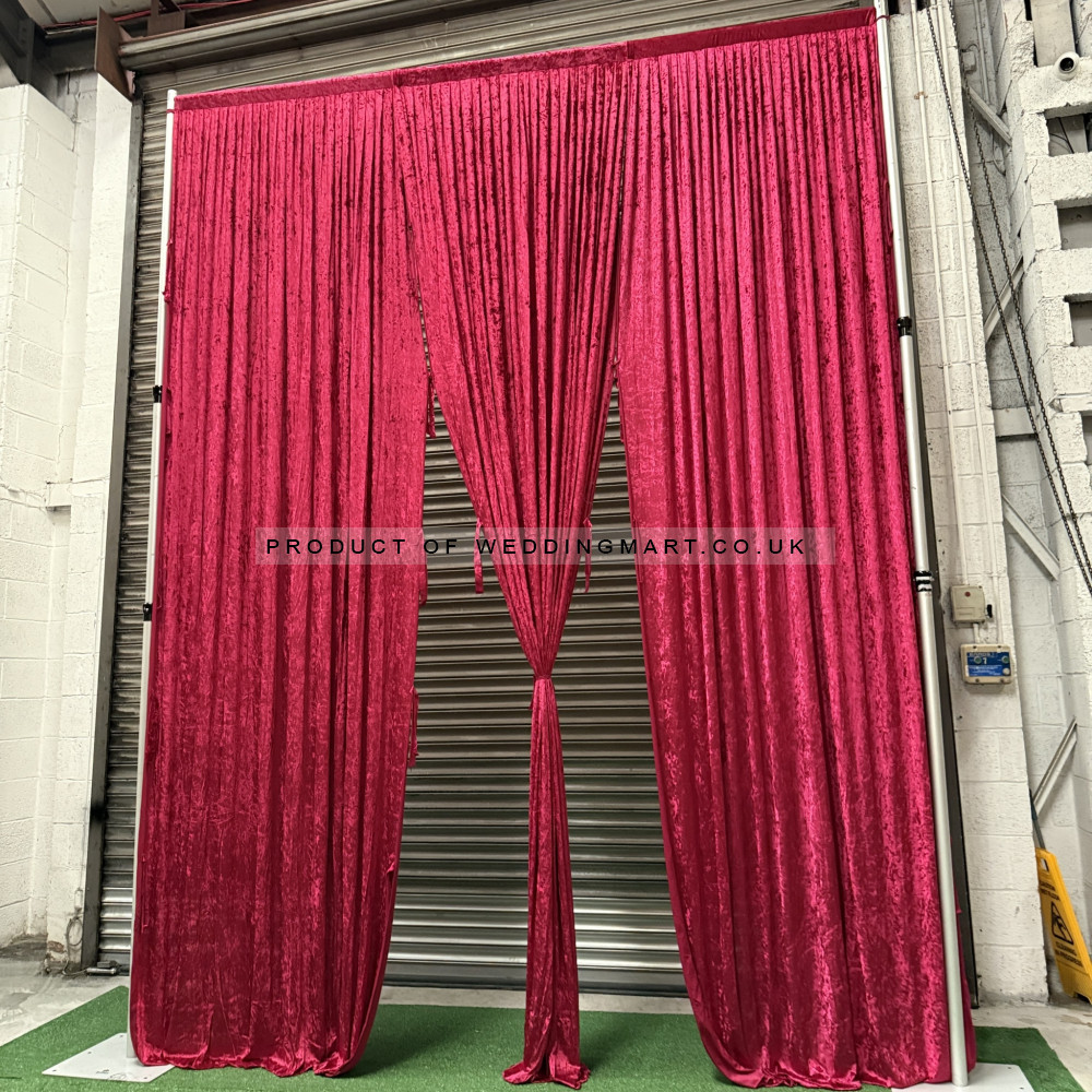 1m (w) x 4m (h) Velvet Backdrop Overlay Panel - Red