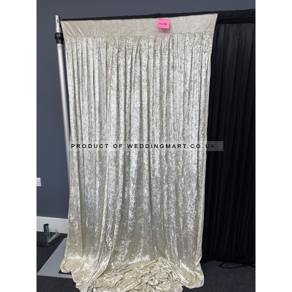 1m (w) x 4m (h) Velvet Backdrop Overlay Panel - Ivory