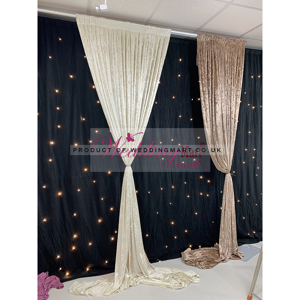 4m Velvet Grecian Wedding Backdrop Stage Panels - Ivory