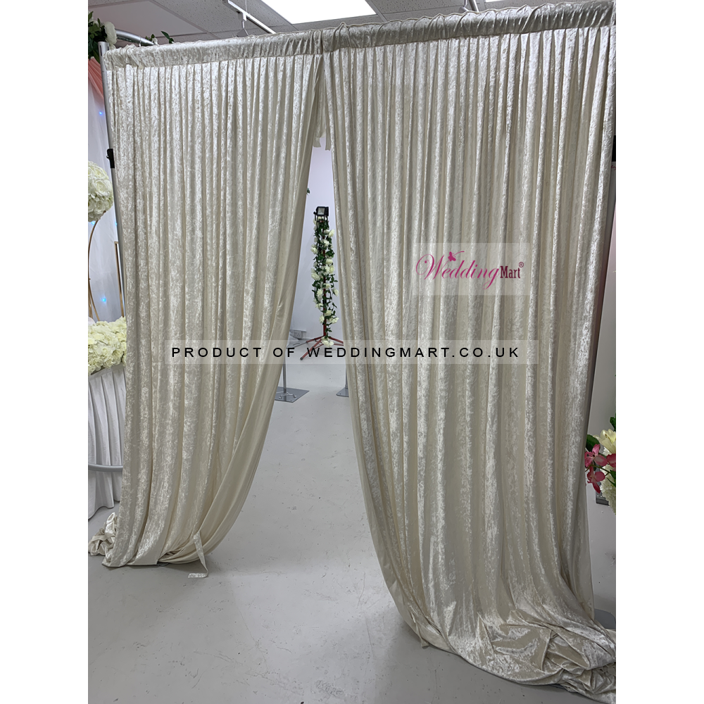 4m Velvet Grecian Wedding Backdrop Stage Panels - Ivory