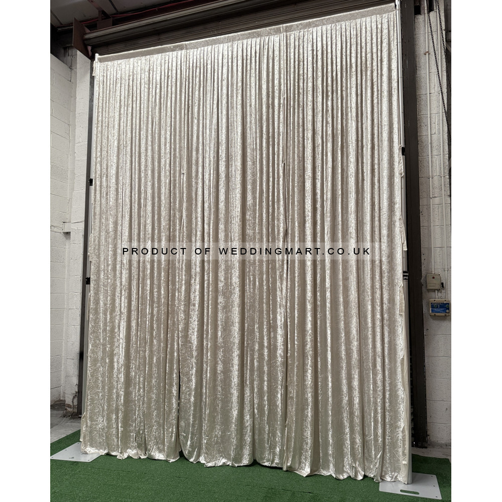 1m (w) x 4m (h) Velvet Backdrop Overlay Panel - Ivory