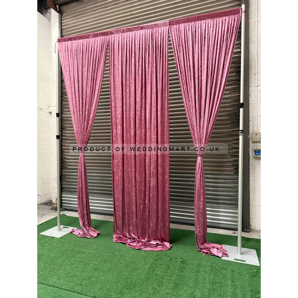 1m (w) x 4m (h) Velvet Backdrop Overlay Panel - Pink