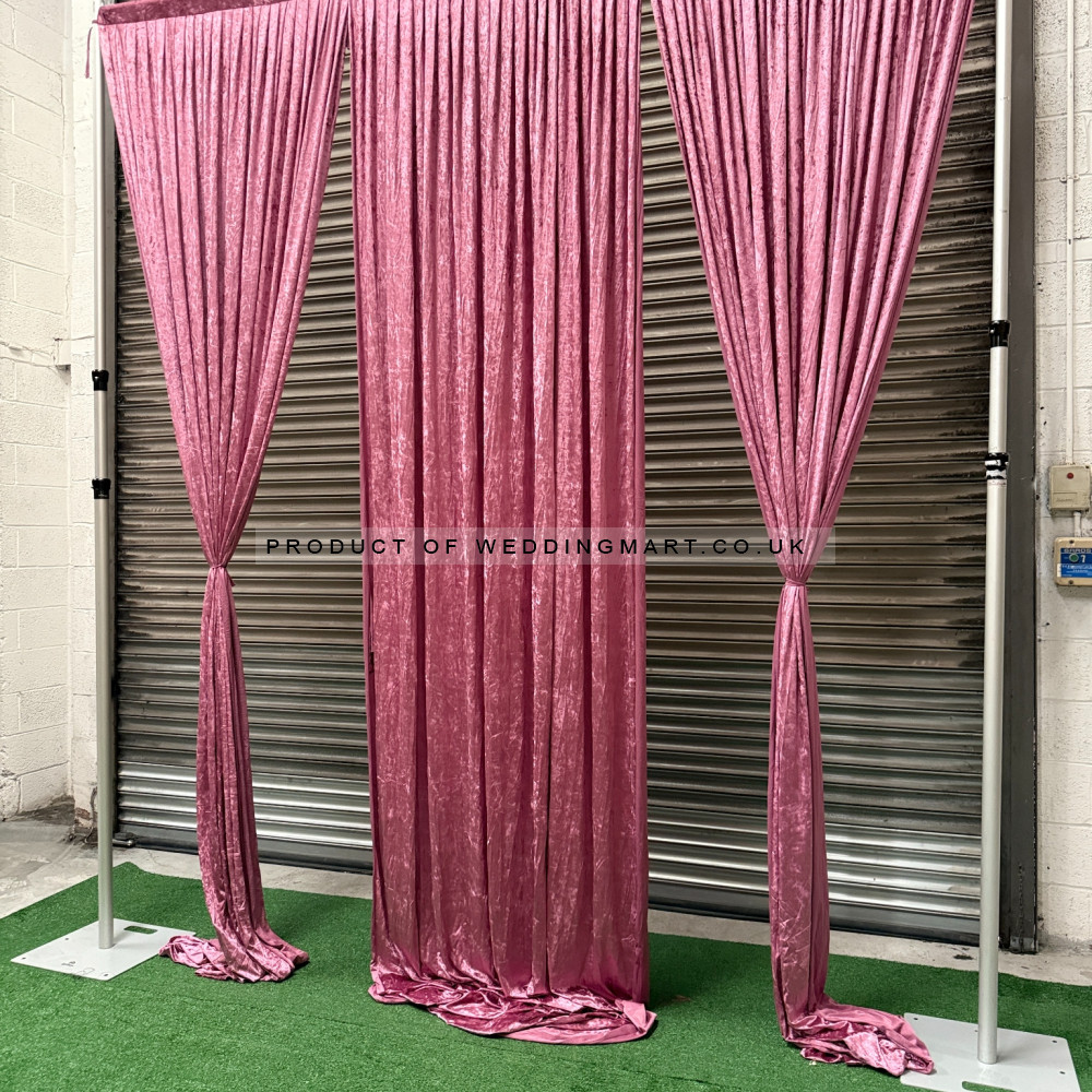 1m (w) x 4m (h) Velvet Backdrop Overlay Panel - Pink – Wholesale Velvet Overlays for Wedding Decorators | WeddingMart