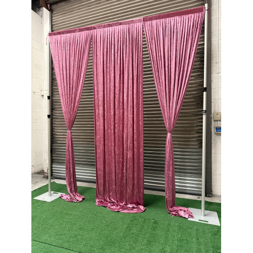 1m (w) x 4m (h) Velvet Backdrop Overlay Panel - Pink