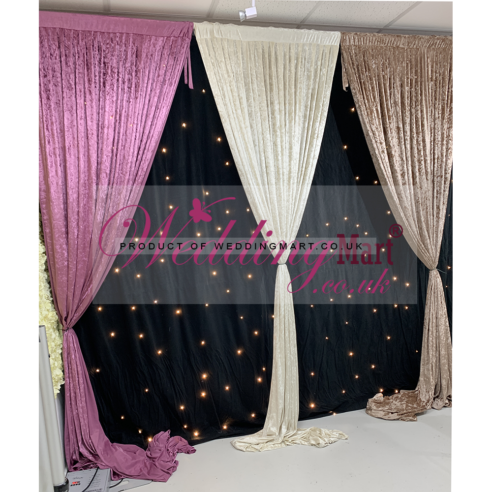 4m Velvet Grecian Wedding Backdrop Stage Panels - Pink