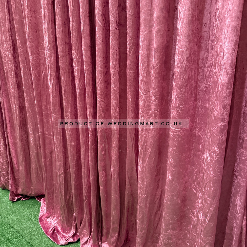 1m (w) x 4m (h) Velvet Backdrop Overlay Panel - Pink – Wholesale Velvet Overlays for Wedding Decorators | WeddingMart