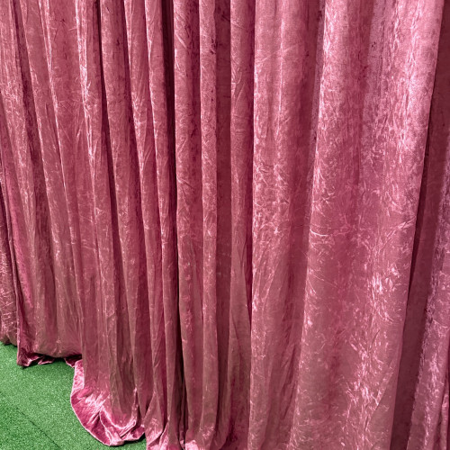 1m (w) x 4m (h) Velvet Backdrop Overlay Panel - Pink – Wholesale Velvet Overlays for Wedding Decorators | WeddingMart