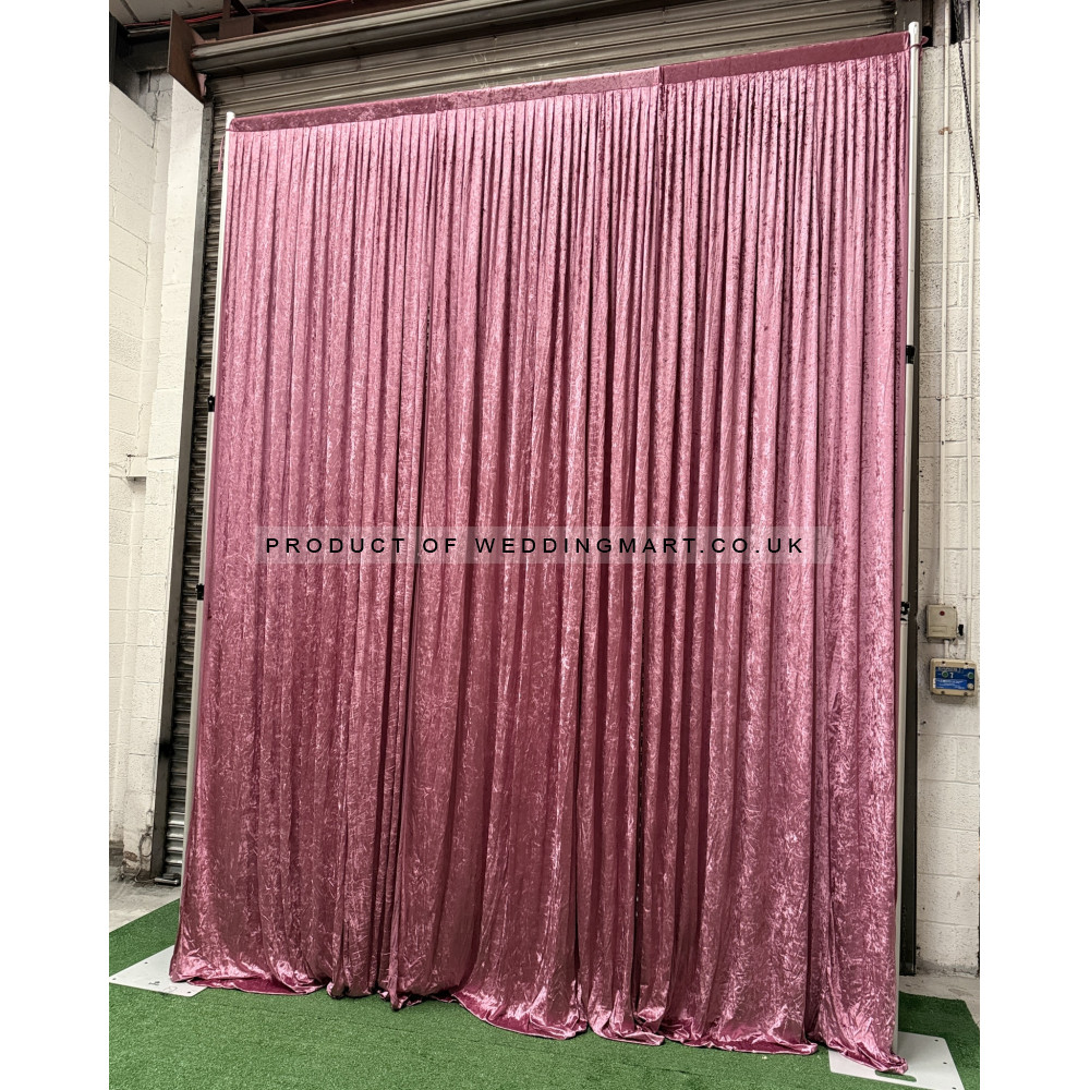 1m (w) x 4m (h) Velvet Backdrop Overlay Panel - Pink