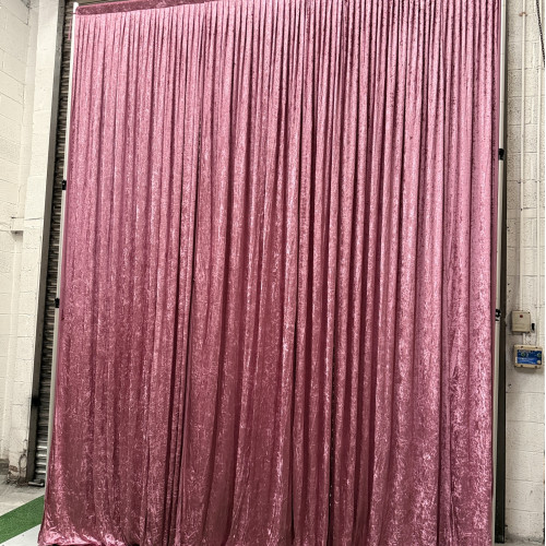1m (w) x 4m (h) Velvet Backdrop Overlay Panel - Pink – Wholesale Velvet Overlays for Wedding Decorators | WeddingMart