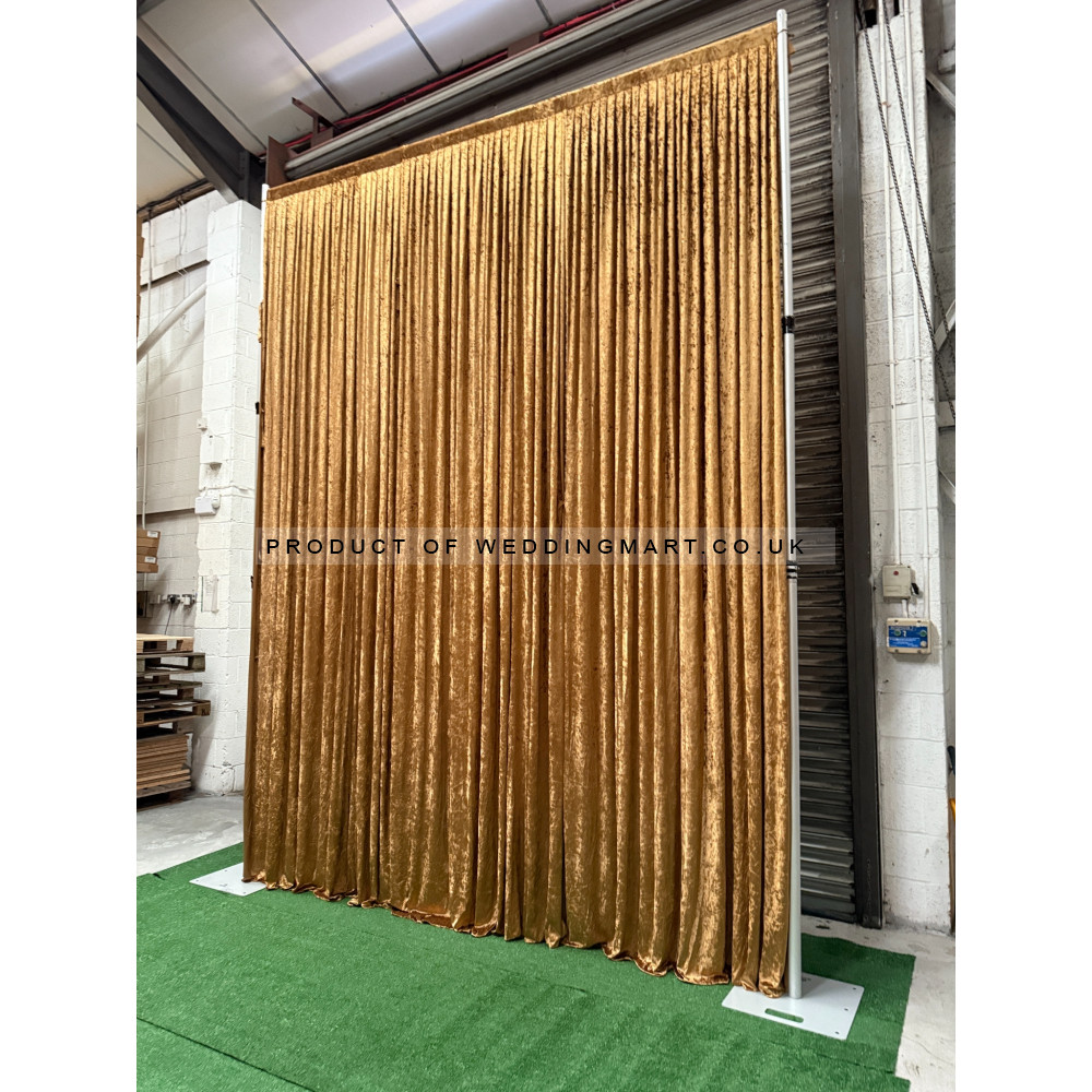 1m (w) x 4m (h) Velvet Backdrop Overlay Panel - Dark Gold