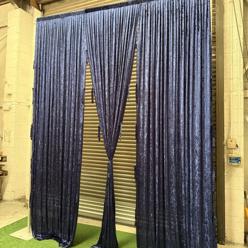 1m (w) x 4m (h) Velvet Backdrop Overlay Panel - Blue – Wholesale Velvet Overlays for Wedding Decorators | WeddingMart