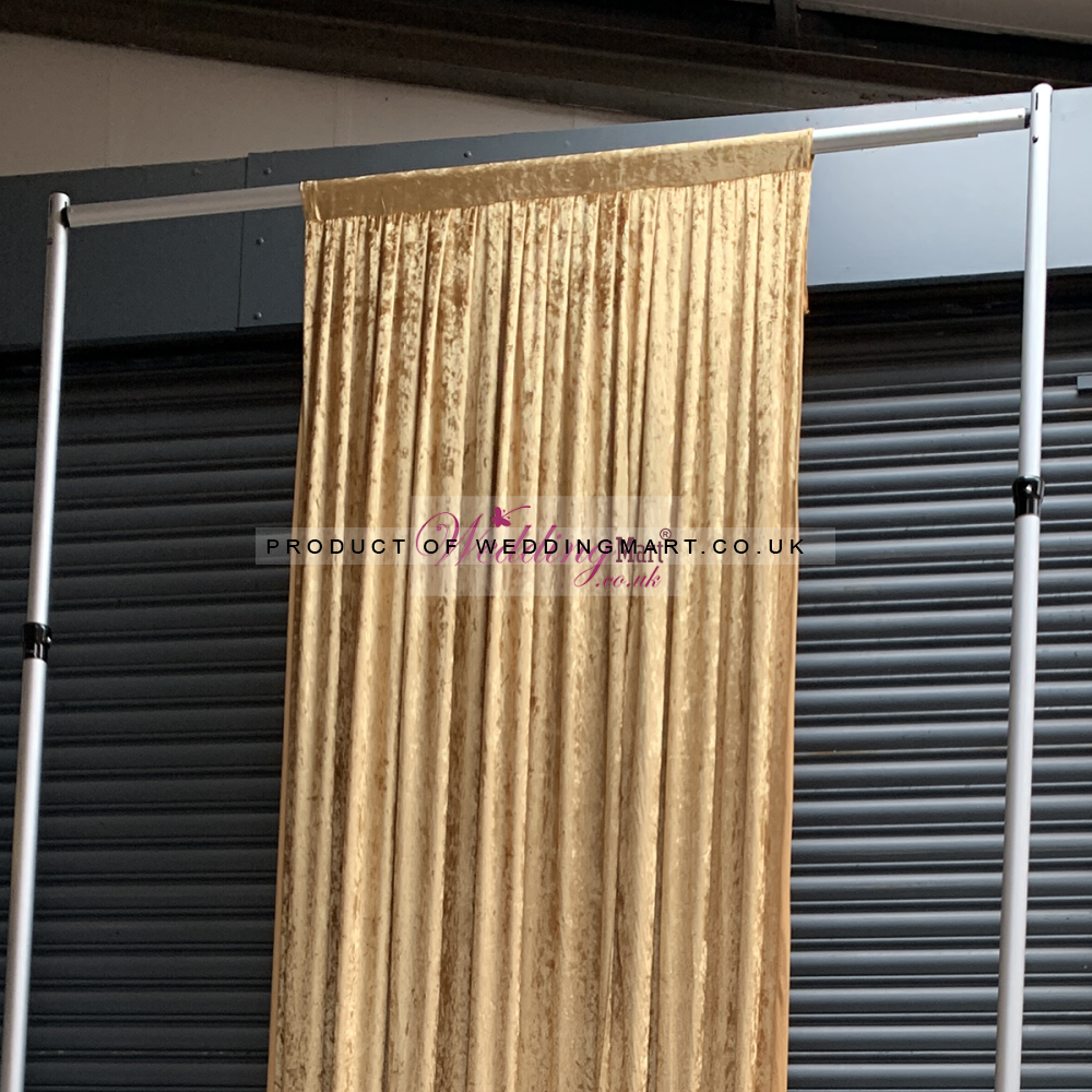 1m (w) x 4m (h) Velvet Backdrop Overlay Panel - Gold