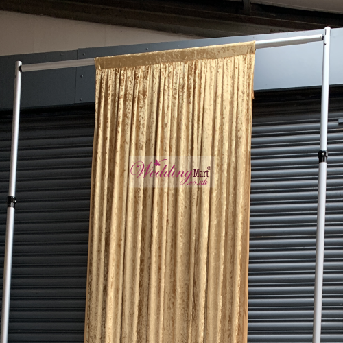 1m (w) x 4m (h) Velvet Backdrop Overlay Panel - Gold – Wholesale Velvet Overlays for Wedding Decorators | WeddingMart