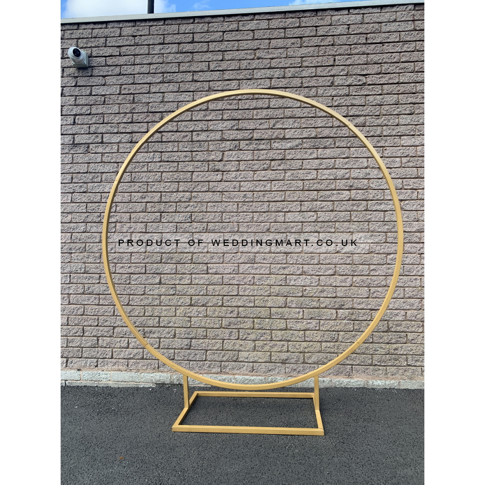 180cm Gold Metal Balloon Hoop Stand | Moongate Arch & Round Backdrop Frame