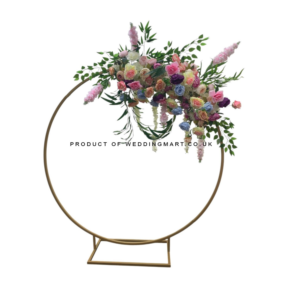 180cm Budget Wedding Floral Backdrop Hoop - GOLD