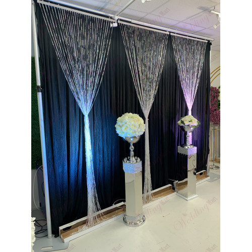 10ftx3ft Iridescent Faux Crystal Beaded Curtain Panel