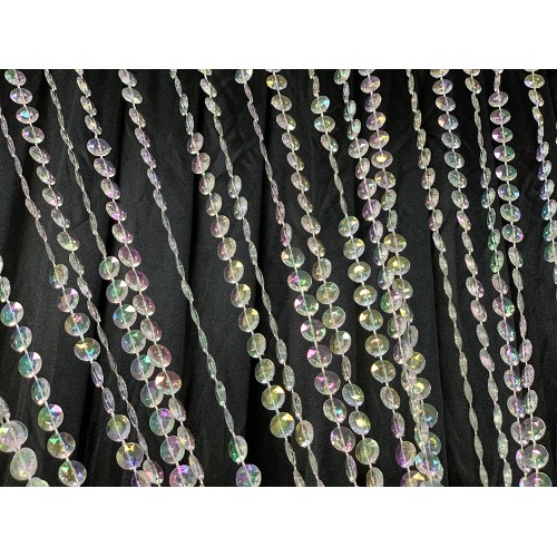 10ftx3ft Iridescent Faux Crystal Beaded Curtain Panel