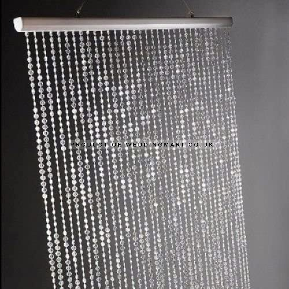 10ftx3ft Iridescent Faux Crystal Beaded Curtain Panel