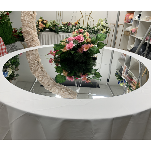 60 inch Wedding Rounded Acrylic Mirror Table Top