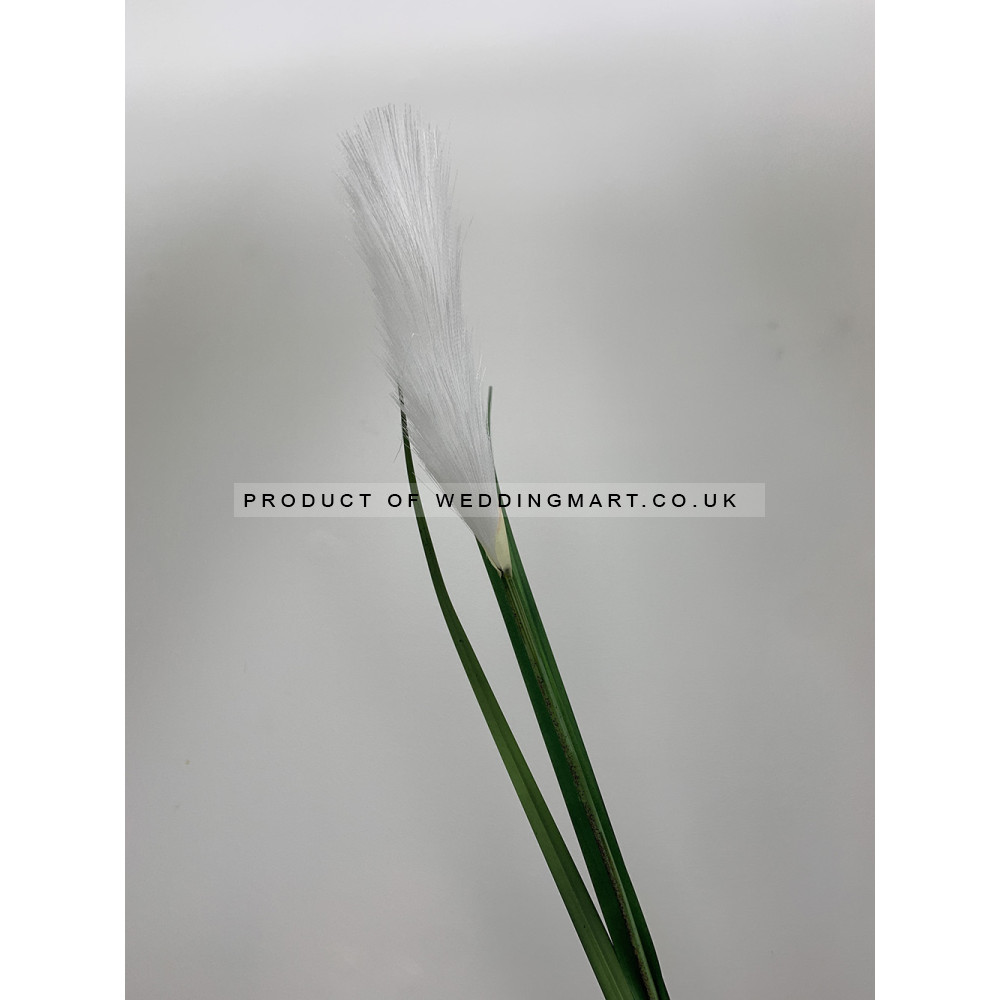 Artificial Real Touch Reed Grass Stem - White