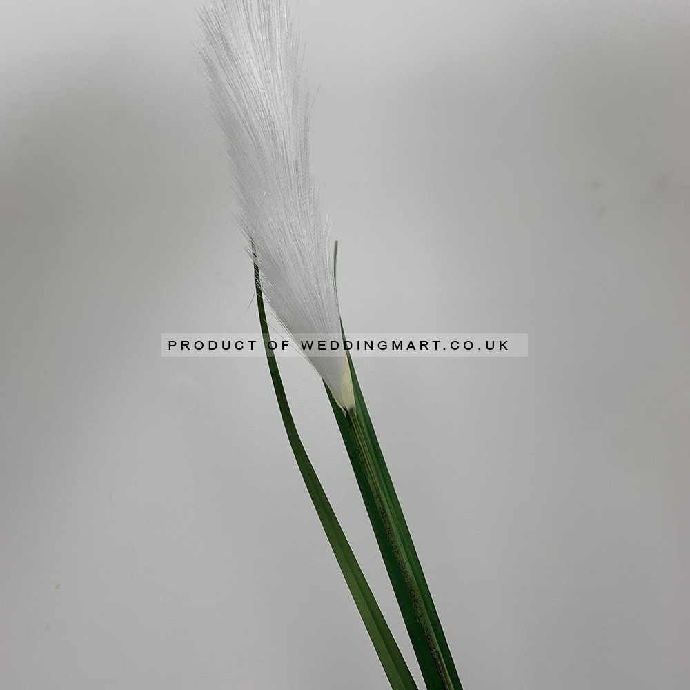 Artificial Real Touch Reed Grass Stem - White