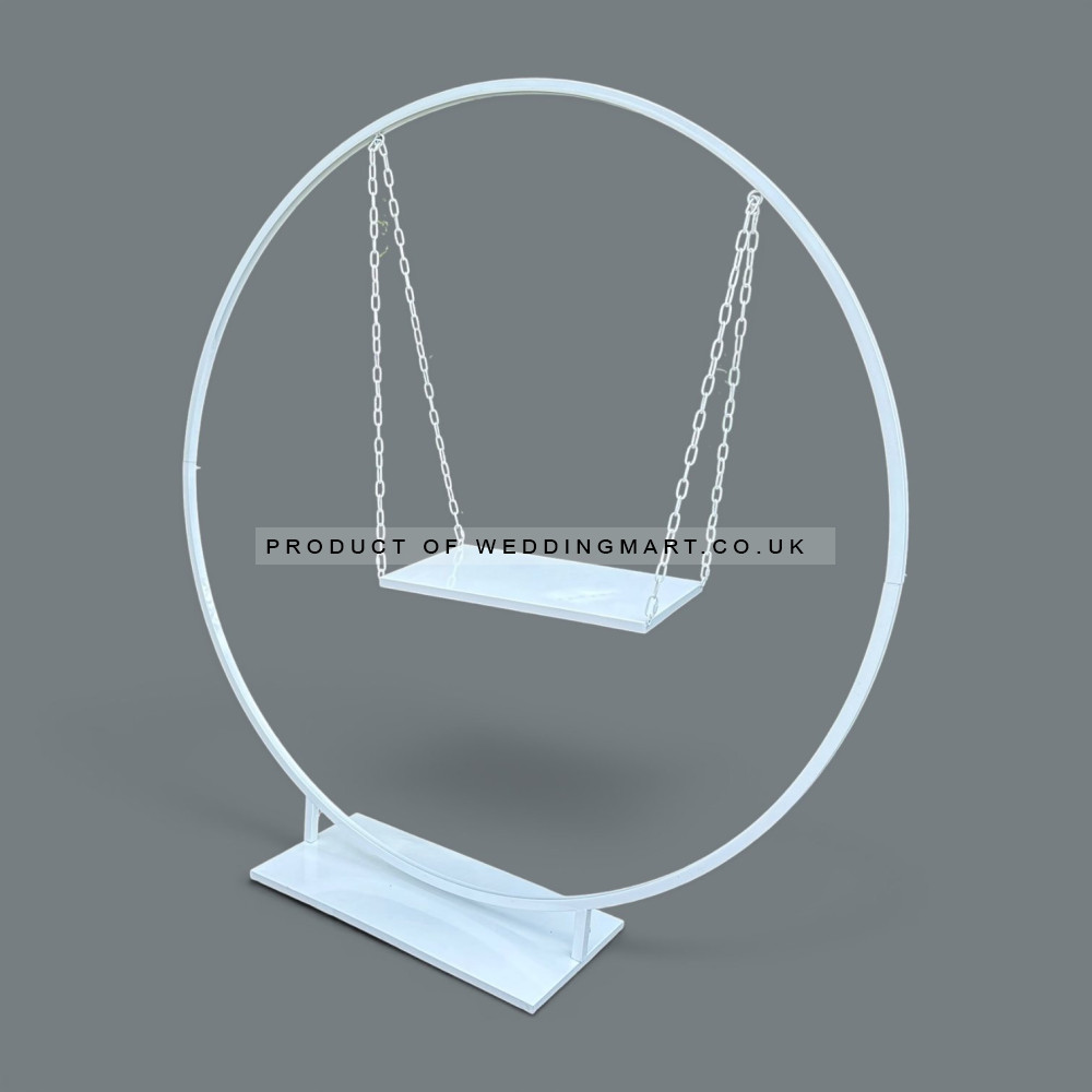 180cm Metal Round Backdrop Hoop Stand with Detachable Hanging Display Platform