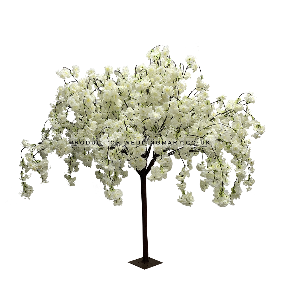 130cm Deluxe Weeping Cherry Blossom Tree - Ivory – Wholesale Cherry Blossom Tree Centrepieces for Wedding Decorators | WeddingMart