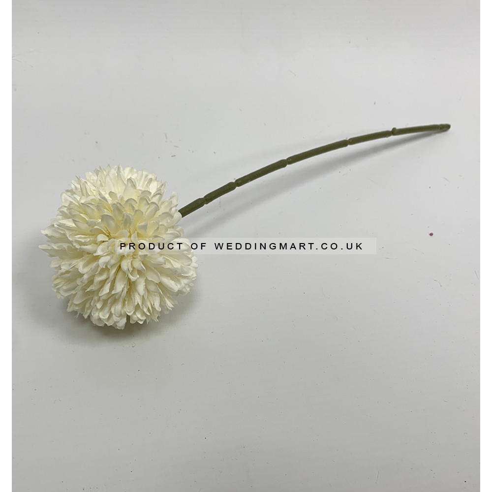 Artificial Chrysanthemum Mums Ball - Ivory
