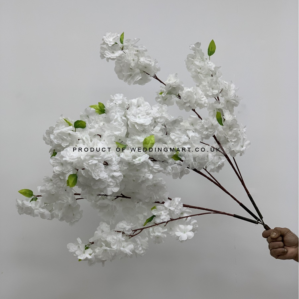 Artificial Cherry Blossom Tree Spare Branch - White – Wholesale Spare Tree Branches for Wedding Decorators | WeddingMart