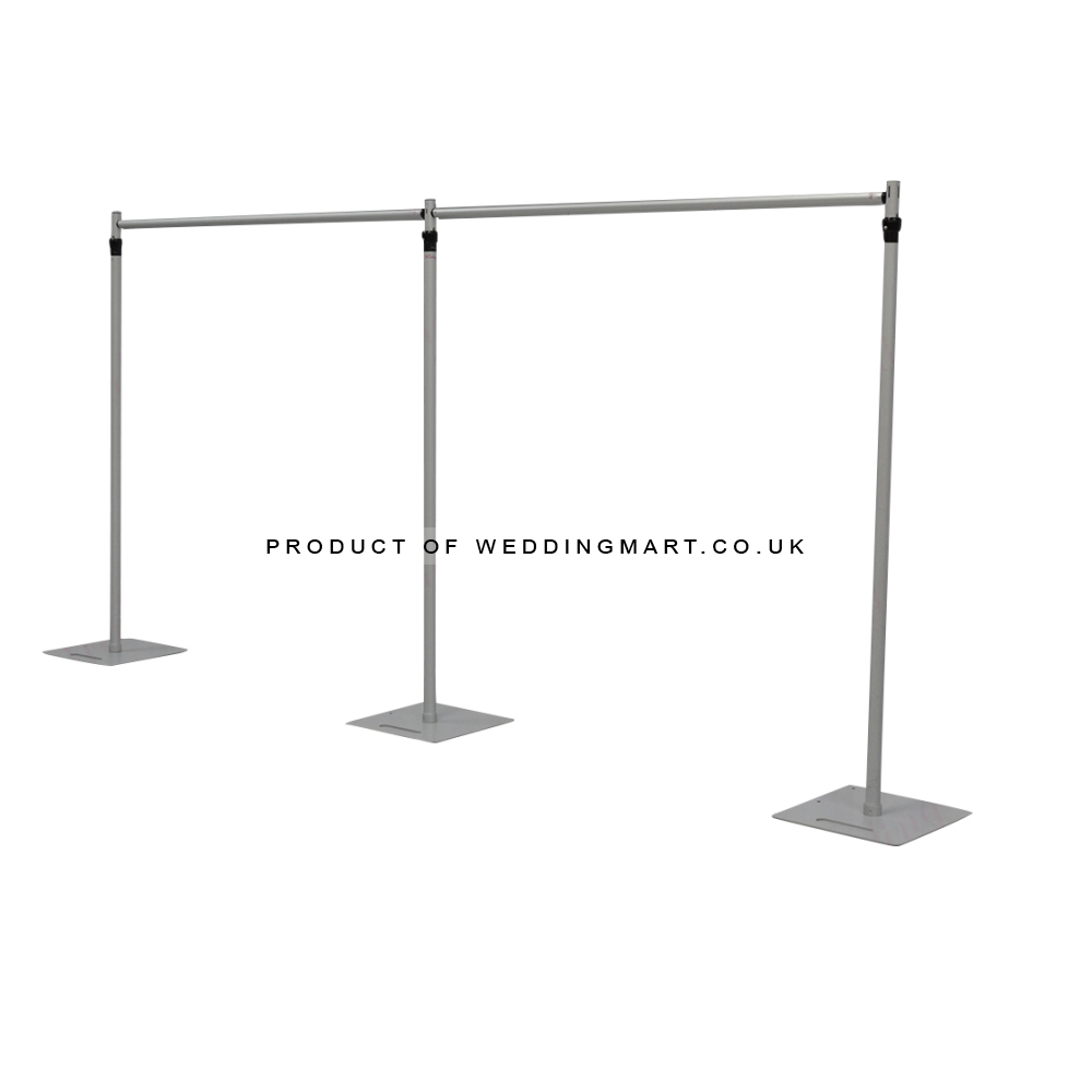 6Mx3M Heavy Duty Double Drape Backdrop Stand Kit – Wholesale Backdrop Stands for Wedding Decorators | WeddingMart