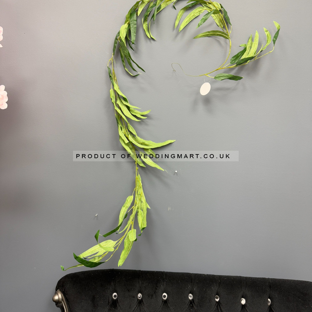 180cm Long Leaf Willow Tree Vine Greenery Garland – Wholesale Garlands for Wedding Decorators | WeddingMart