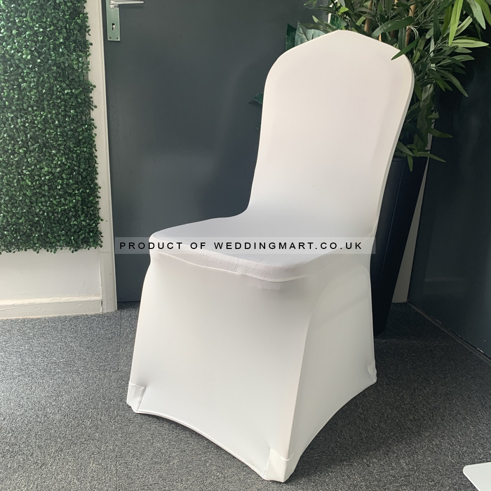 IVORY Premium Spandex Chair Covers - FLAT FRONT – Wholesale Premium Chair Covers for Wedding Decorators | WeddingMart