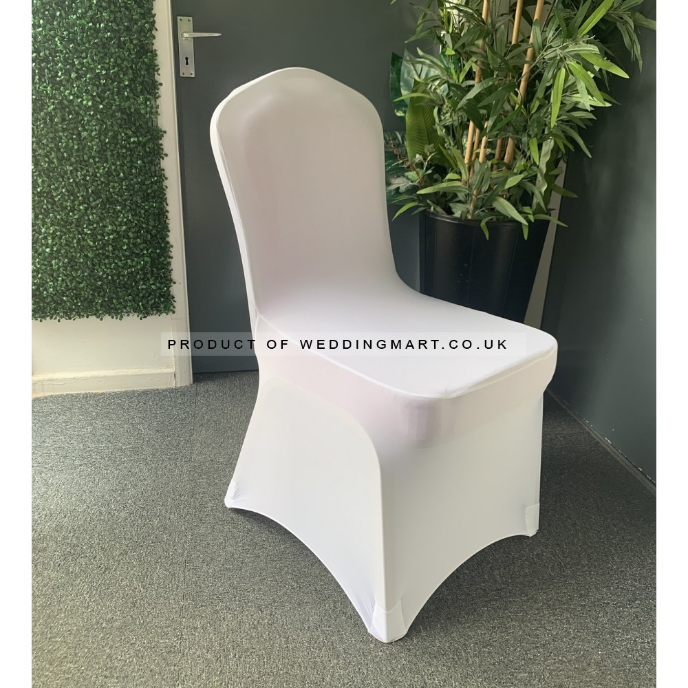 Premium Ivory Spandex Chair Covers - Flat Front