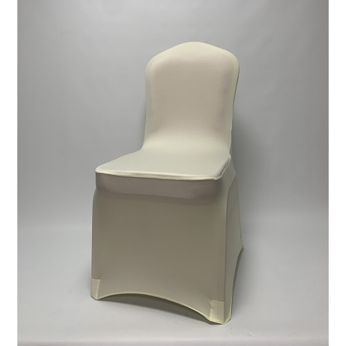 Premium Cream Spandex Chair Covers - Flat Front