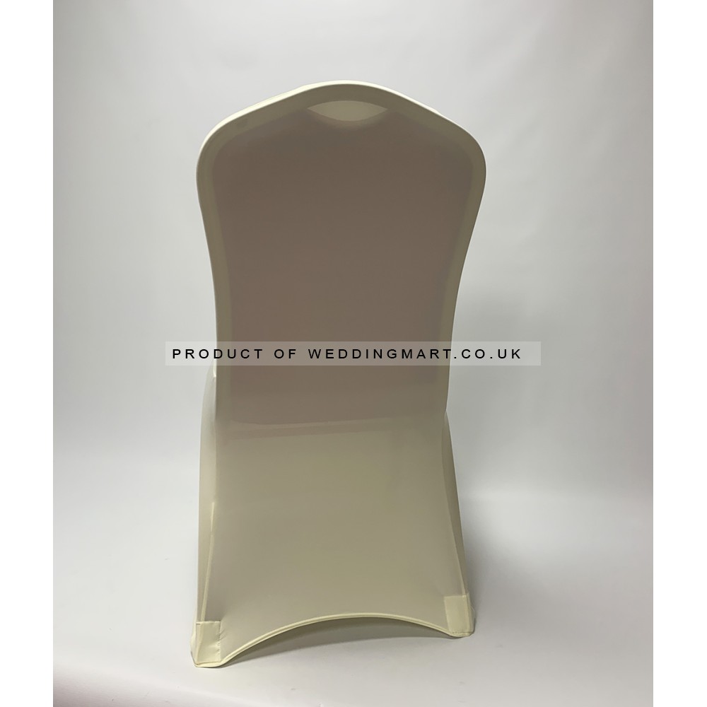 Premium Cream Spandex Chair Covers - Flat Front