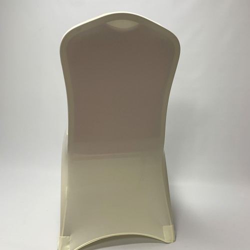 Cream Premium Spandex Chair Covers - FLAT FRONT – Wholesale Premium Chair Covers for Wedding Decorators | WeddingMart
