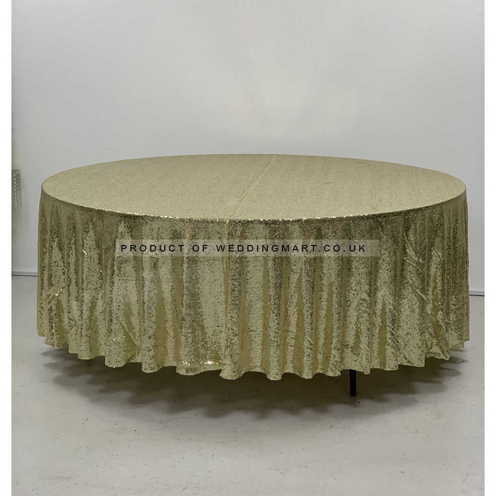 120 inch Round Sequin Table Cloths - GOLD