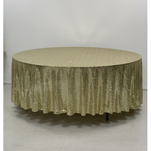 120 inch Round Sequin Table Cloths - GOLD