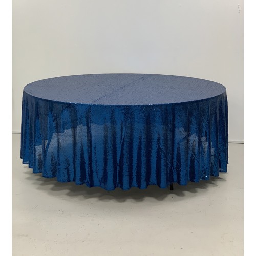 120 inch Round Sequin Table Cloths - Blue