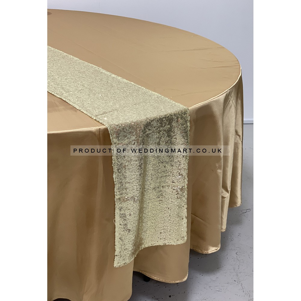 120" Heavy Duty Round Satin Table Cloth - Gold